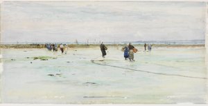 Fisherwomen on the Shore (akvarell på papir)